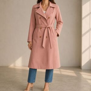 Vintage AstorOne Mauve Trench Coat Womens Size 16 Belted Lined